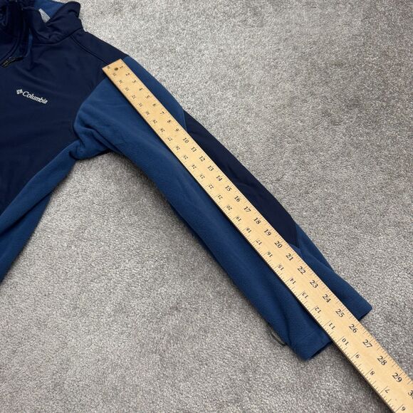 Columbia Fleece Jacket Mens Large Blue Full Zip Pockets Outdoor Hiking Trekking - Picture 15 of 16